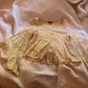 Cream Gracia Wide Sleeve Top